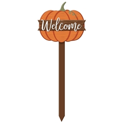 Pumpkin Welcome Yard Stake