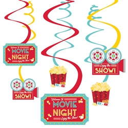 Movie Night Hanging Swirl Decorations