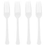 White Heavyweight Plastic Forks - 50 Count