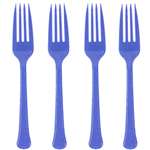 Royal Blue Reusable Heavy Weight Plastic Forks - 50 Count