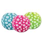 Hibiscus Print Paper Lanterns - 3 Count