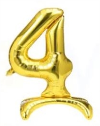 Gold "4" Foil Standup 40" Balloon