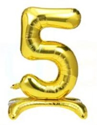 Gold "5" Foil Standup 40" Balloon