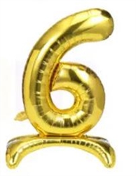 Gold "6" Foil Standup 40" Balloon