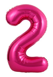 Pink Number 2 - 34" Foil Balloon