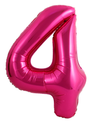 Pink Number 4 - 34" Foil Balloon