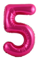 Pink Number 5 - 34" Foil Balloon