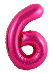 Pink Number 6 - 34" Foil Balloon