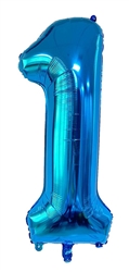 Blue Number 1 - 34" Foil Balloon