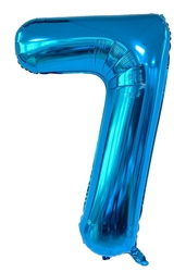 Blue Number 7 - 34" Foil Balloon