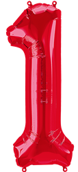 Red Number 1 - 34" Foil Balloon