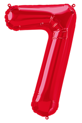 Red Number 7 - 34" Foil Balloon