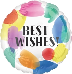 Best Wishes Painted Swoosh Foil Balloon