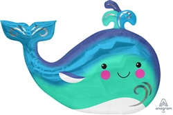 Happy Whale 34" Super Shape Foil Balloon