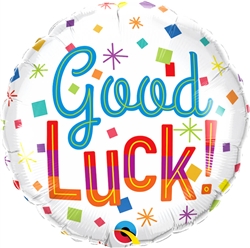 Good Luck Colorful Confetti 18" Foil Balloon