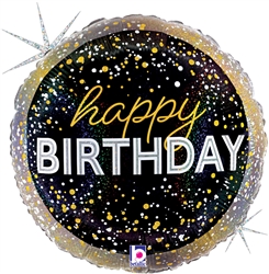 Metallic Happy Birthday 18" Foil Balloon