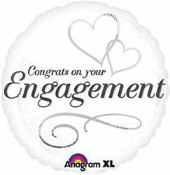 Two Hearts Engagement 18" Foil Balloon