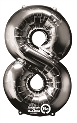 Silver "8" Shaped Mylar Balloon