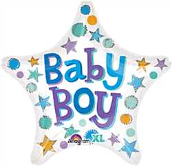 Baby Boy Star Foil Balloon