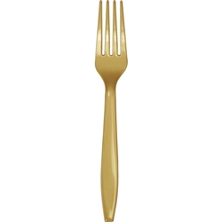 Gold Heavy Weight Plastic Forks - 50 Count