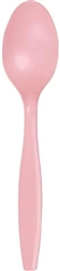 Classic Pink Premium Plastic Spoons  - 24 Count