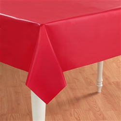 Classic Red 54" x 108" Plastic Table Cover