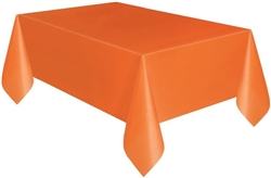 Sunkissed Orange 54" x 108" Plastic Table Cover