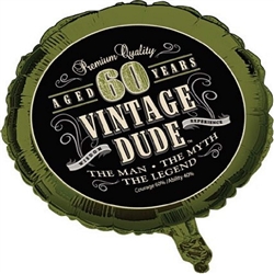 Vintage Dude 60 - 18" Foil Metallic Balloon