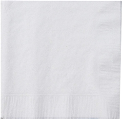 White 2-ply Paper Beverage Napkins  - 50 Count