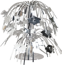 Graduation Cape Cascade Mini Centerpiece - Silver