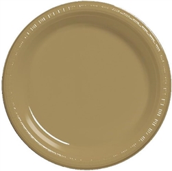 Glittering Gold 10" Plastic Plates - 20 Count