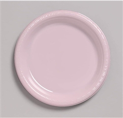 Classic Pink 10 1/4" Plastic Dinner Plates - 20 Count