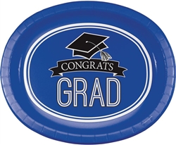 School Spirit Blue Graduation 12" Oval Platters