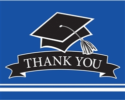 School Spirit Blue Graduation Thank You Cards