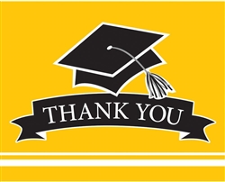 School Spirit Yellow Graduation Thank You Cards