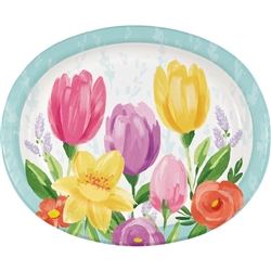 Tulip Blooms Oval Platters/Plates