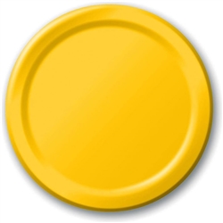 School Bus Yellow 9" Paper Plates - 24 Count