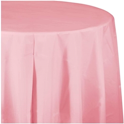 Classic Pink 82 Inch Octy Round Plastic Table Cover