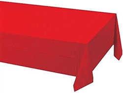 Classic Red 54" x 108" Paper Plastic Lined Table Cover