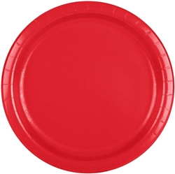 Classic Red 7" Paper Dessert Plates - 24 Count