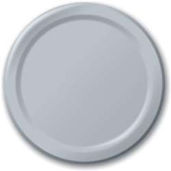 Shimmering Silver 7" Dessert Paper Plates - 24 Count