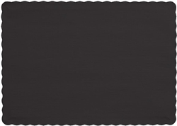 Black Velvet Paper Scalloped Edge Placemats - 9.45" x 13.25"