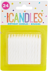 White Spiral Birthday Candles