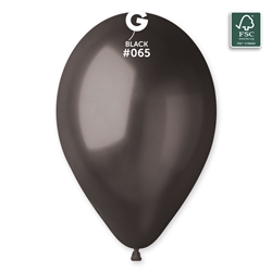 Black Metallic Premium 13" Latex Balloons - 50 Count