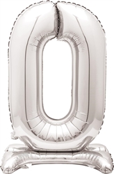 Silver 0 Standing Foil Balloon - 30"