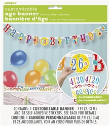 Happy Birthday Jumbo Banner  with Number Stickers