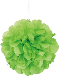 Lime Green 9" Pom Pom Tissue Puff Decorations - 3 Pack