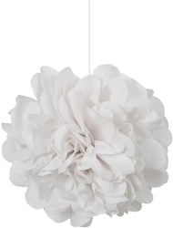 White 9" Pom Pom Tissue Puff Decorations - 3 Pack