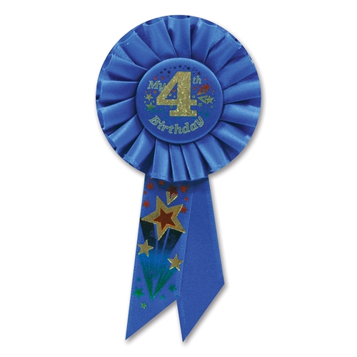 Blue 1st Birthday Award Ribbon 4in x 5in